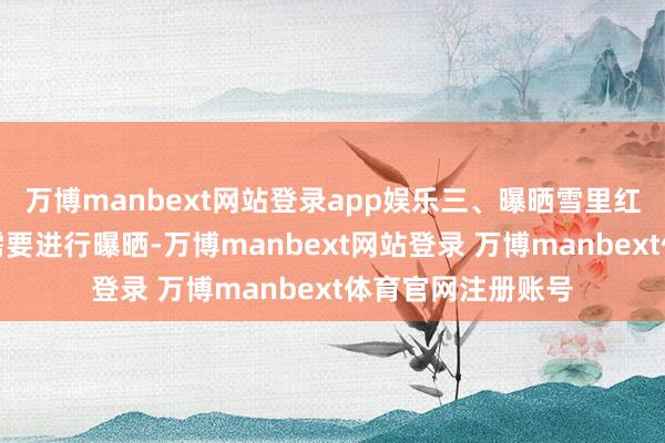 万博manbext网站登录app娱乐三、曝晒雪里红清洗后的雪里红需要进行曝晒-万博manbext网站登录 万博manbext体育官网注册账号