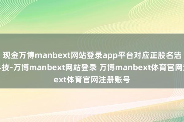 现金万博manbext网站登录app平台对应正股名洁好意思科技-万博manbext网站登录 万博manbext体育官网注册账号